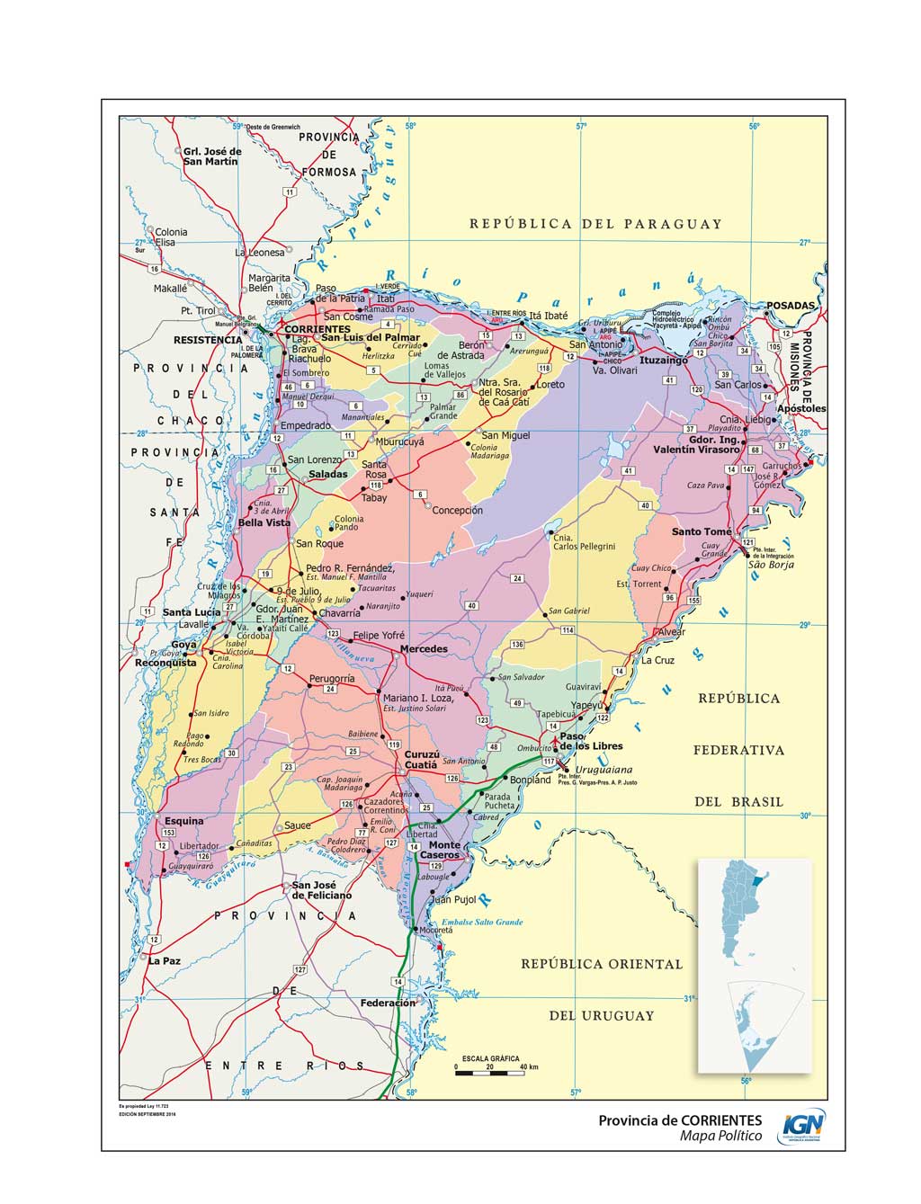 Mapas de la Provincia de Corrientes