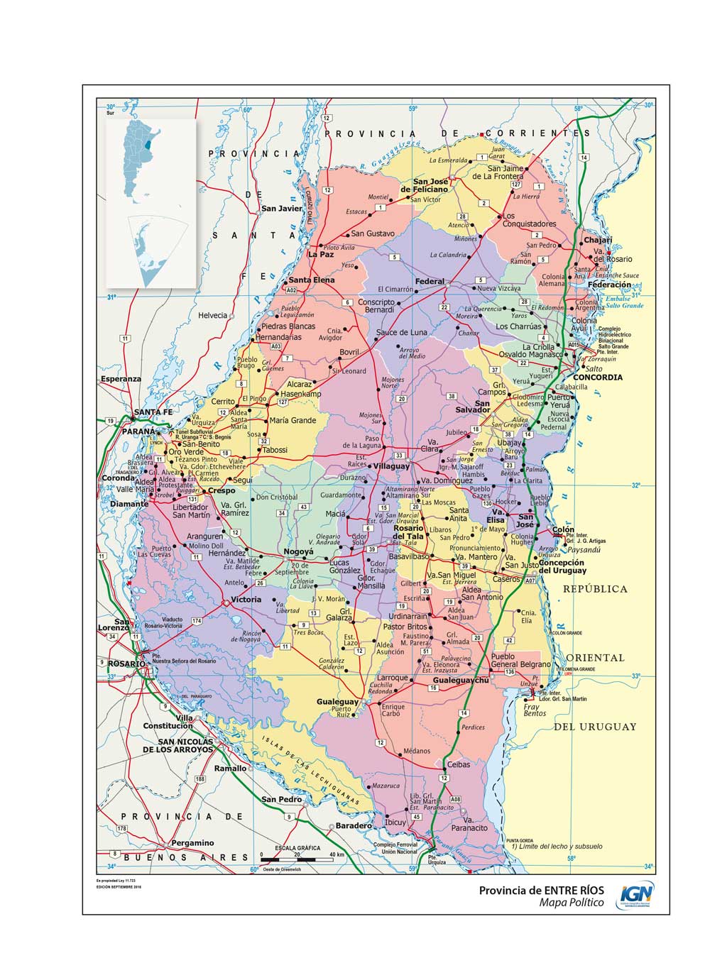 Mapas de la Provincia de Entre Ríos